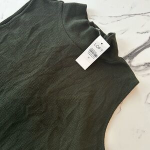LOFT Hunter Green Ribbed Sleeveless Tank Top